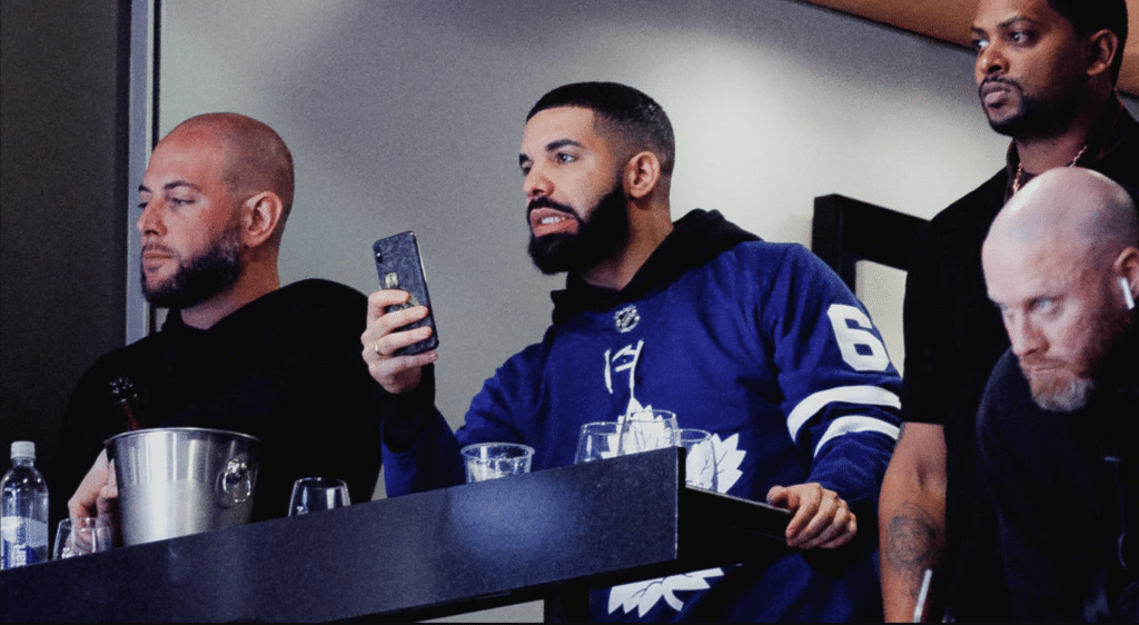 Drake at the Maple Leafs Game